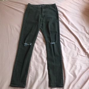 Fashon Nova Green ripped jeans